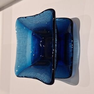 IVV blue glass plate and matching bowl